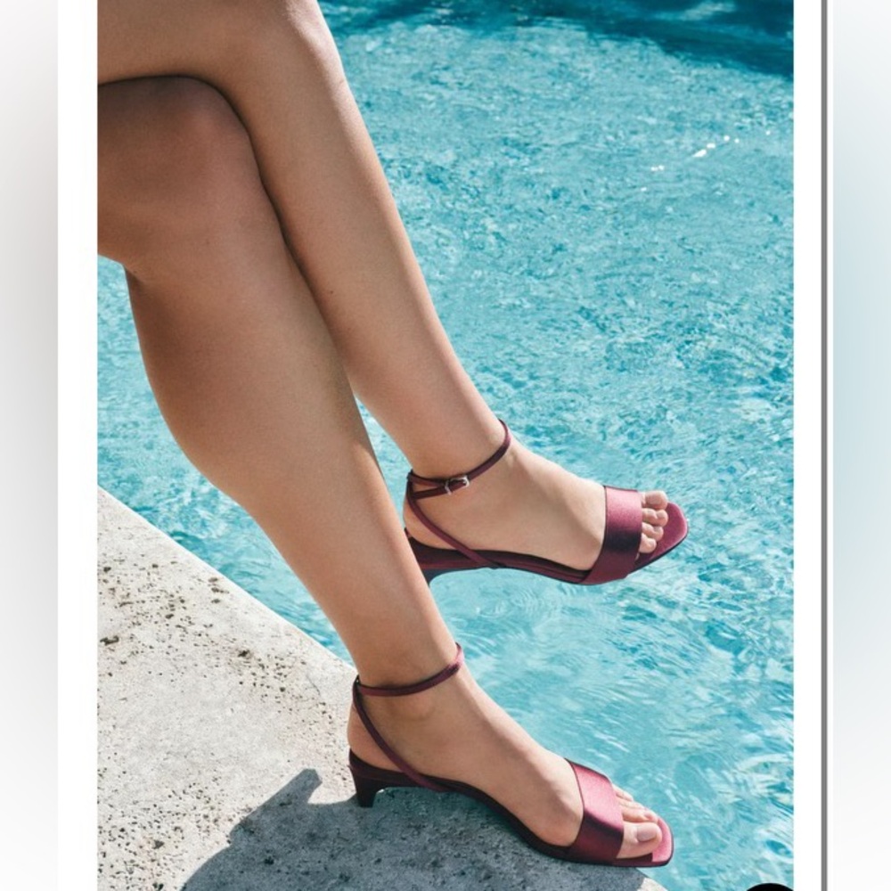 Zara Burgundy Strappy Sandals